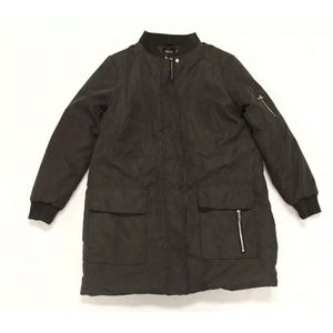 Boohoo womens Isabel Rib Collar Bomber Jacket